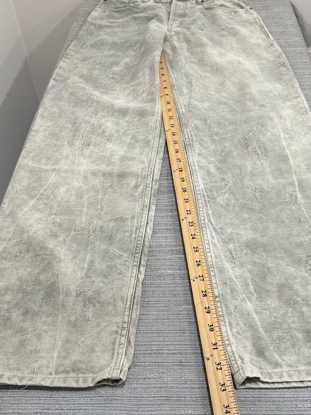 Zara Rare ZW Collection Slim Fit Jacquard High Waist Women’s Jeans Grey Size 6 - Picture 8 of 14
